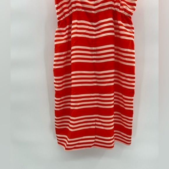 J. Crew orange white striped dress sleeveless size 2 spring 2013 blouson - Picture 5 of 8